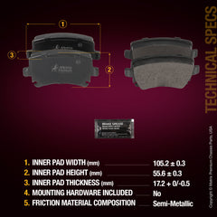 Metrix Premium Rear Disc Brake Pad Set 93381MS suspension steering brake parts