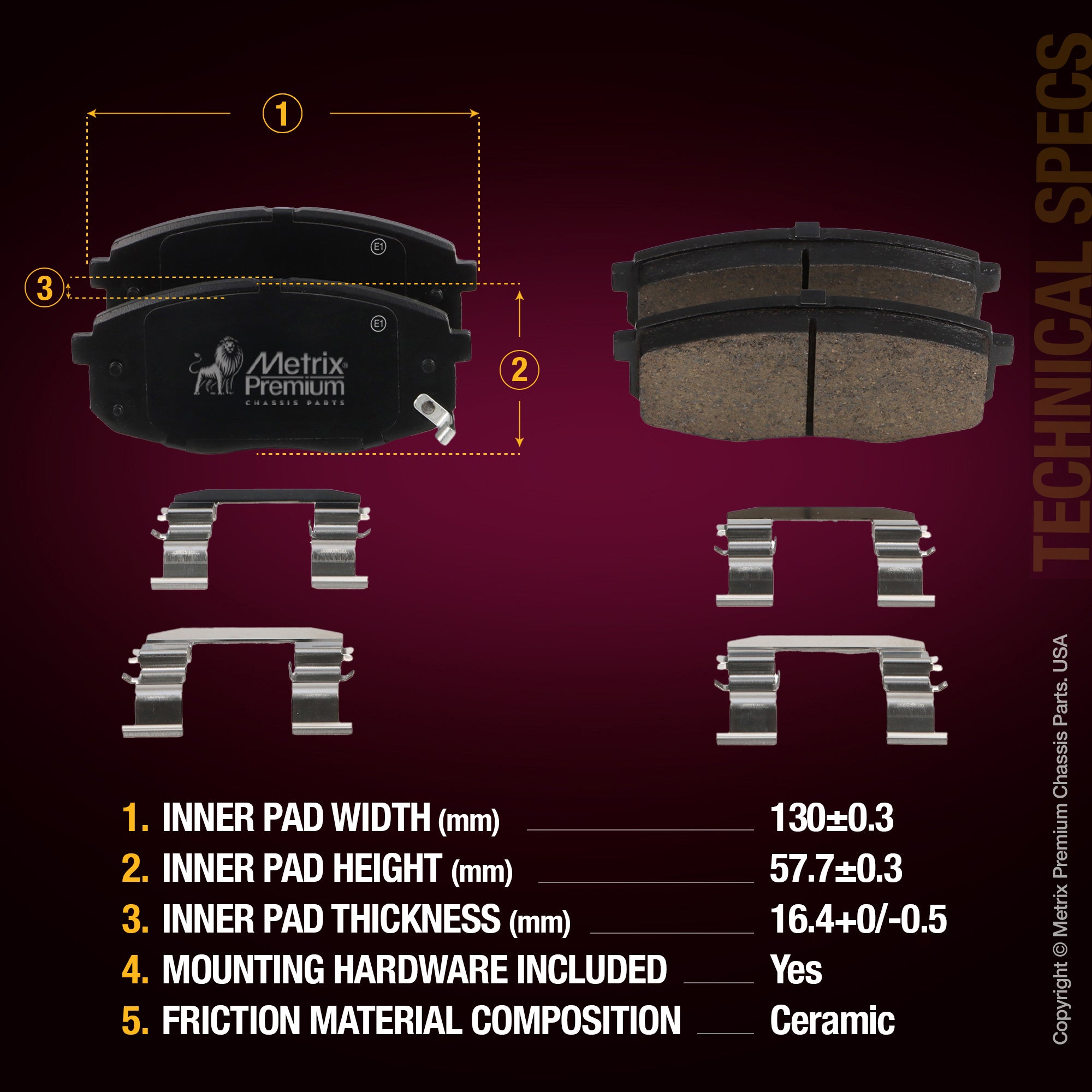 Metrix Premium Front & Rear Brake Pad Kit 95799MT aftermarket car parts