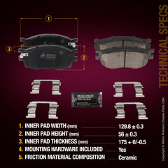 Metrix Premium Chassis Parts Front Disc Brake Pad Set 93387MC OEM fit auto parts
