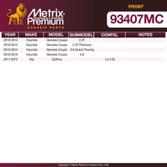 Metrix Premium Front Disc Brake Pad Set 93407MC OEM fit spare parts