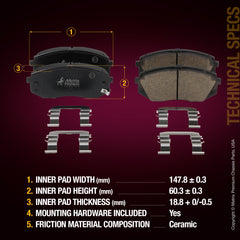 Metrix Premium Front Disc Brake Pad Set 93420MC aftermarket car parts