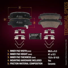 Metrix Premium Rear Disc Brake Pad Set 93426MC suspension steering brake parts
