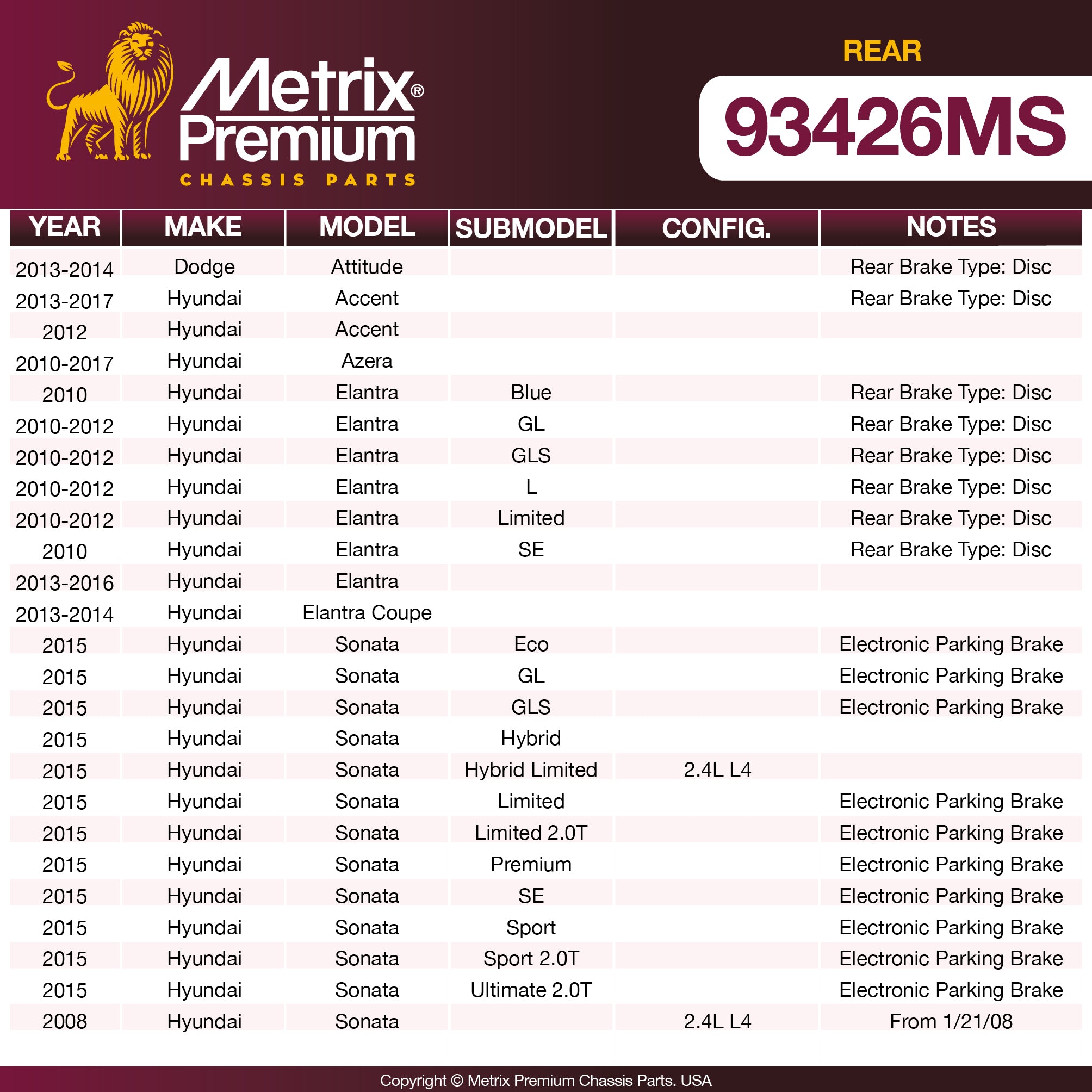 Metrix Premium Chassis Parts  suspension steering brake parts