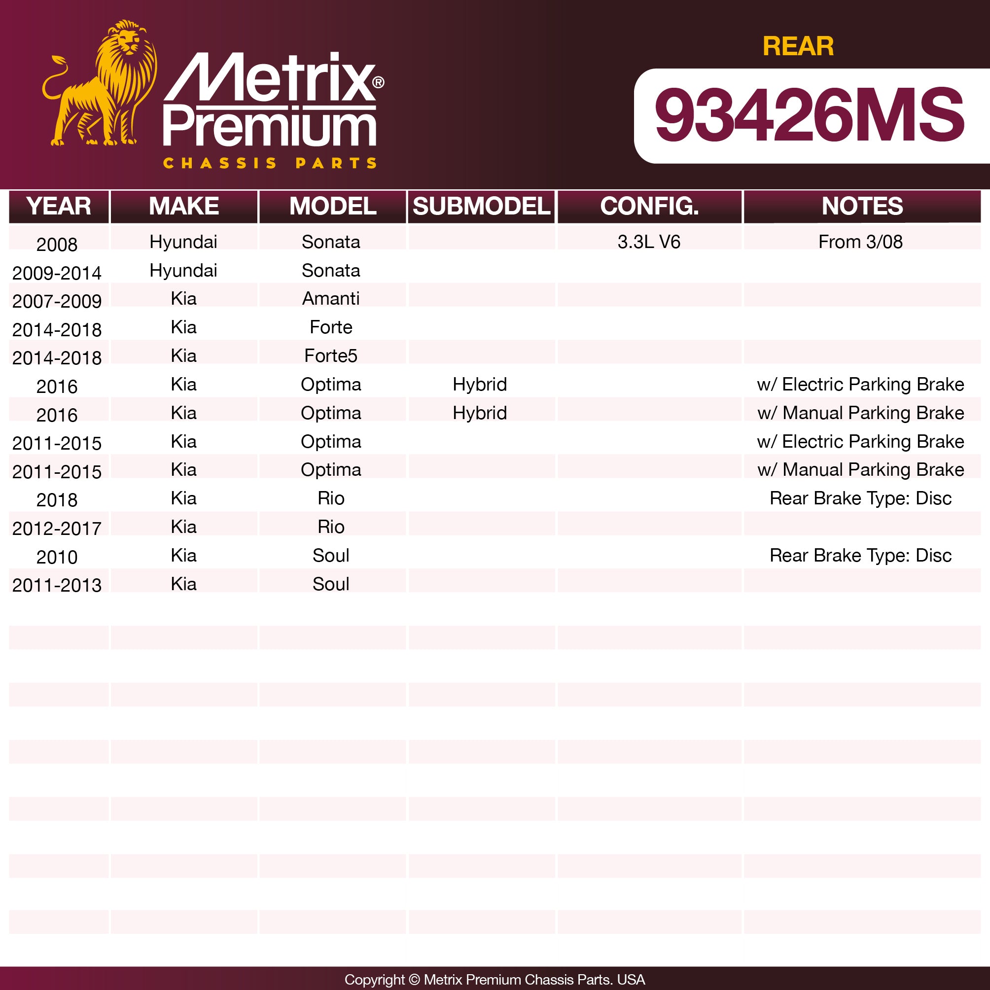 Metrix Premium Chassis Parts https://www.metrixpremium.com/FTP/BrakePAD/BRAKEPADLISTING/03-APRIL2026/93426MS/93426MS01.jpg high quality car parts
