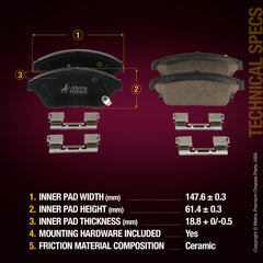 Metrix Premium Front & Rear Brake Pad Kit 95828MT aftermarket car parts