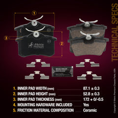 Metrix Premium Rear Disc Brake Pad Set 93433MC aftermarket car parts