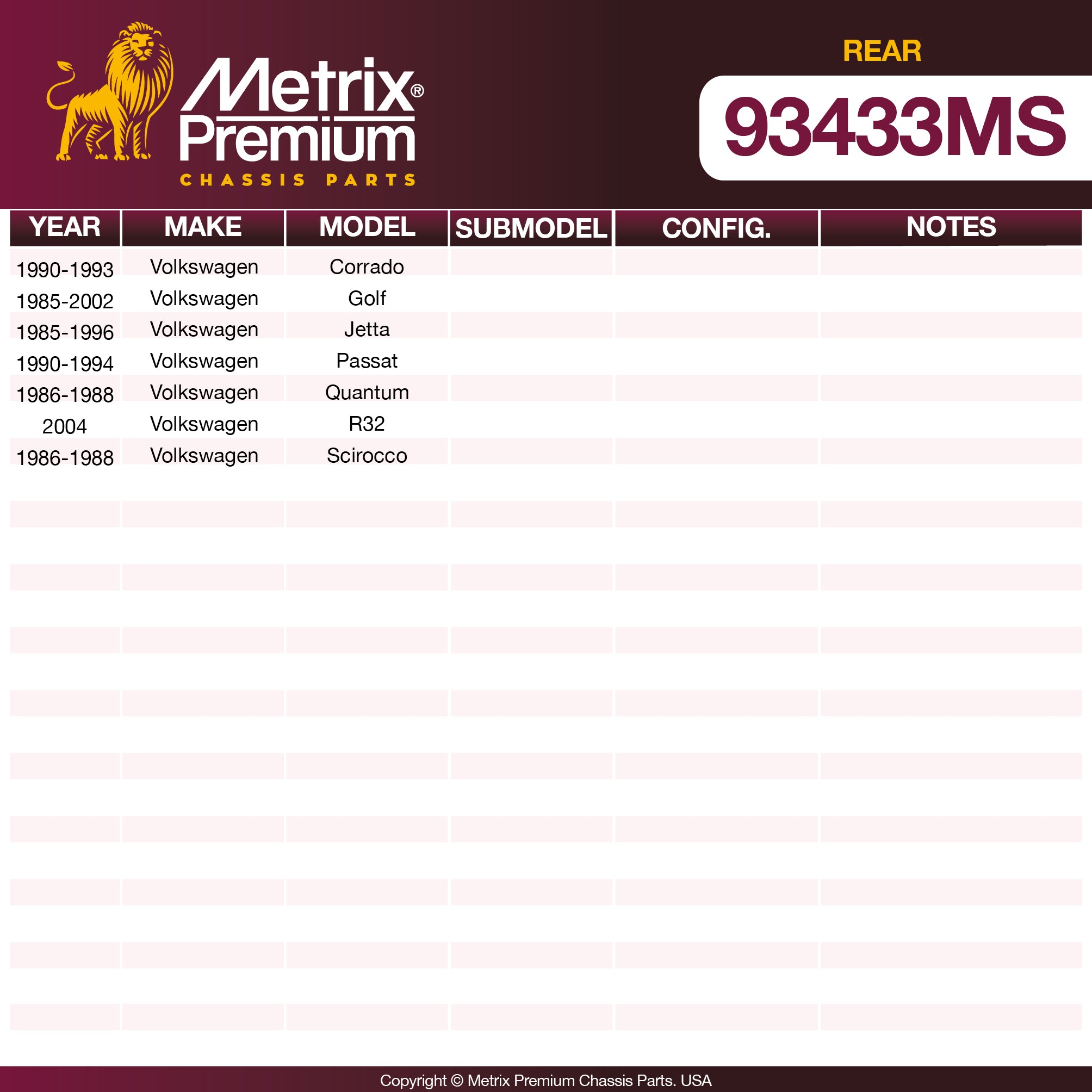 Metrix Premium Chassis Parts  suspension steering brake parts