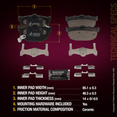 Metrix Premium Rear Disc Brake Pad Set 93439MC aftermarket car parts