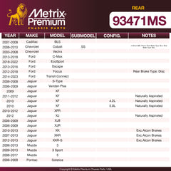 Metrix Premium Rear Disc Brake Pad Set 93471MS OEM fit spare parts