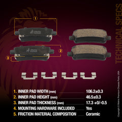 WHAT'S IN THE KIT: 2x Rear Brake Rotor 09.A972.10, 1x Rear Ceramic Brake Pad Set D1430