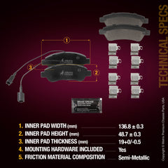 Metrix Premium Rear Disc Brake Pad Set 93477MS aftermarket car parts