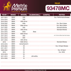 Metrix Premium Rear Disc Brake Pad Set 93478MC OEM fit spare parts