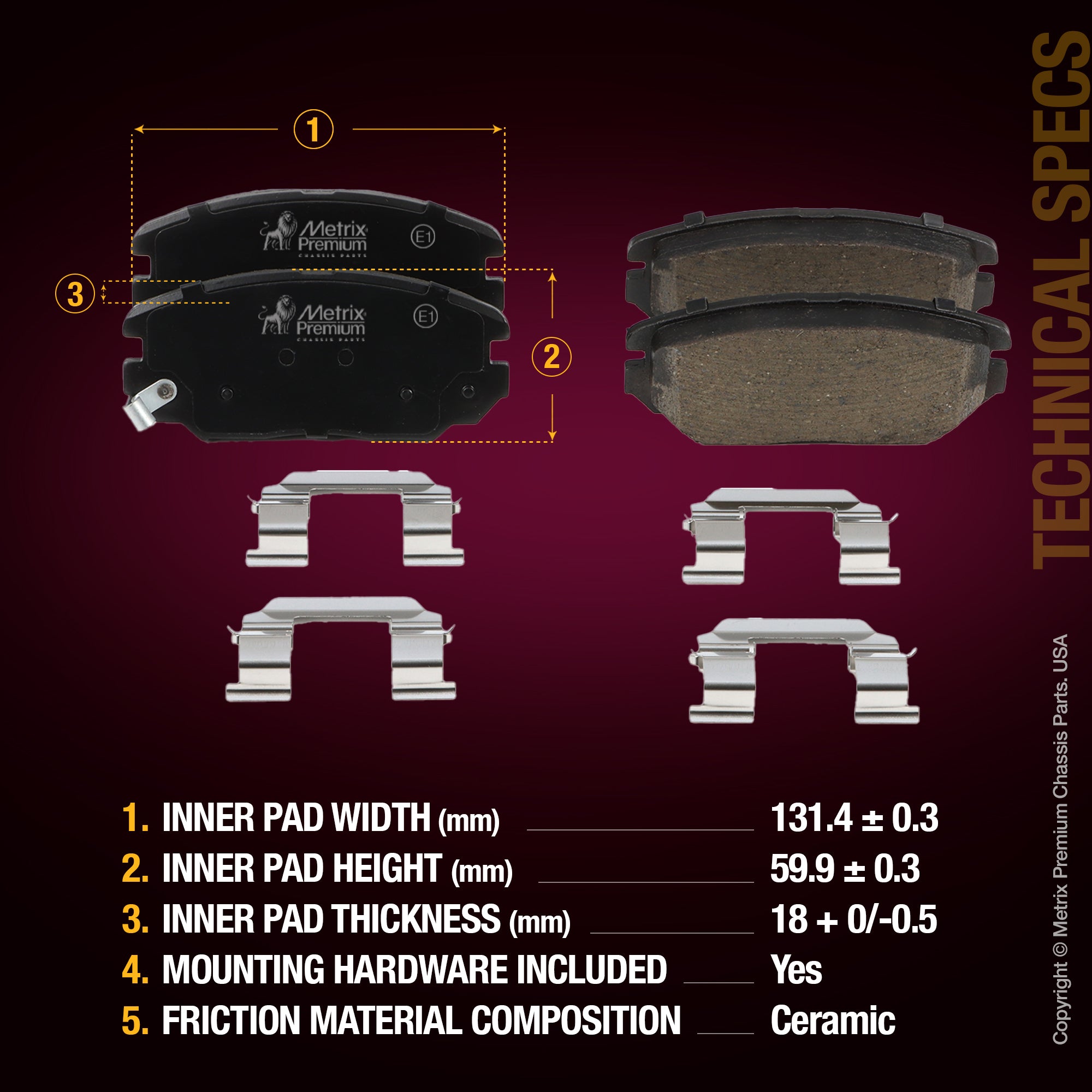 Metrix Premium Front & Rear Brake Pad Kit 95795MT aftermarket car parts