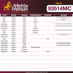 Metrix Premium Chassis Parts Front Disc Brake Pad Set 93514MC OEM fit auto parts