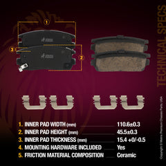 WHAT'S IN THE KIT: 2x Rear Brake Rotor 09.A629.21, 1x Rear Ceramic Brake Pad Set D1275