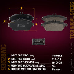 Metrix Premium Front Disc Brake Pad Set 93528MC aftermarket car parts