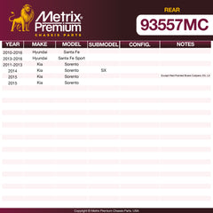 Metrix Premium Chassis Parts Rear Disc Brake Pad Set 93557MC OEM fit auto parts