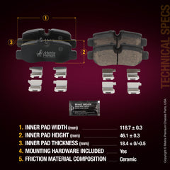 Metrix Premium Rear Disc Brake Pad Set 93588MC aftermarket car parts