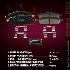 Metrix Premium Front Disc Brake Pad Set 93597MC aftermarket car parts