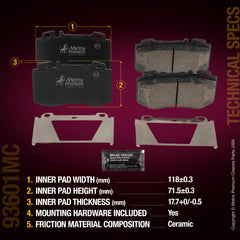 Metrix Premium Chassis Parts Front Disc Brake Pad Set 93601MC aftermarket car parts