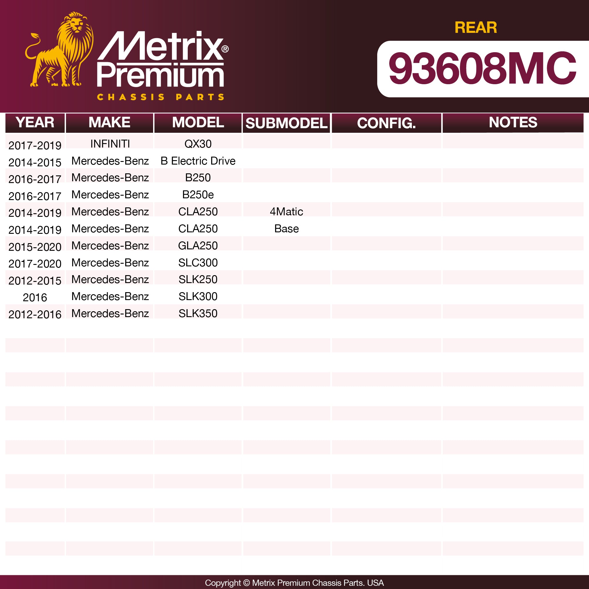 Metrix Premium Chassis Parts  suspension steering brake parts