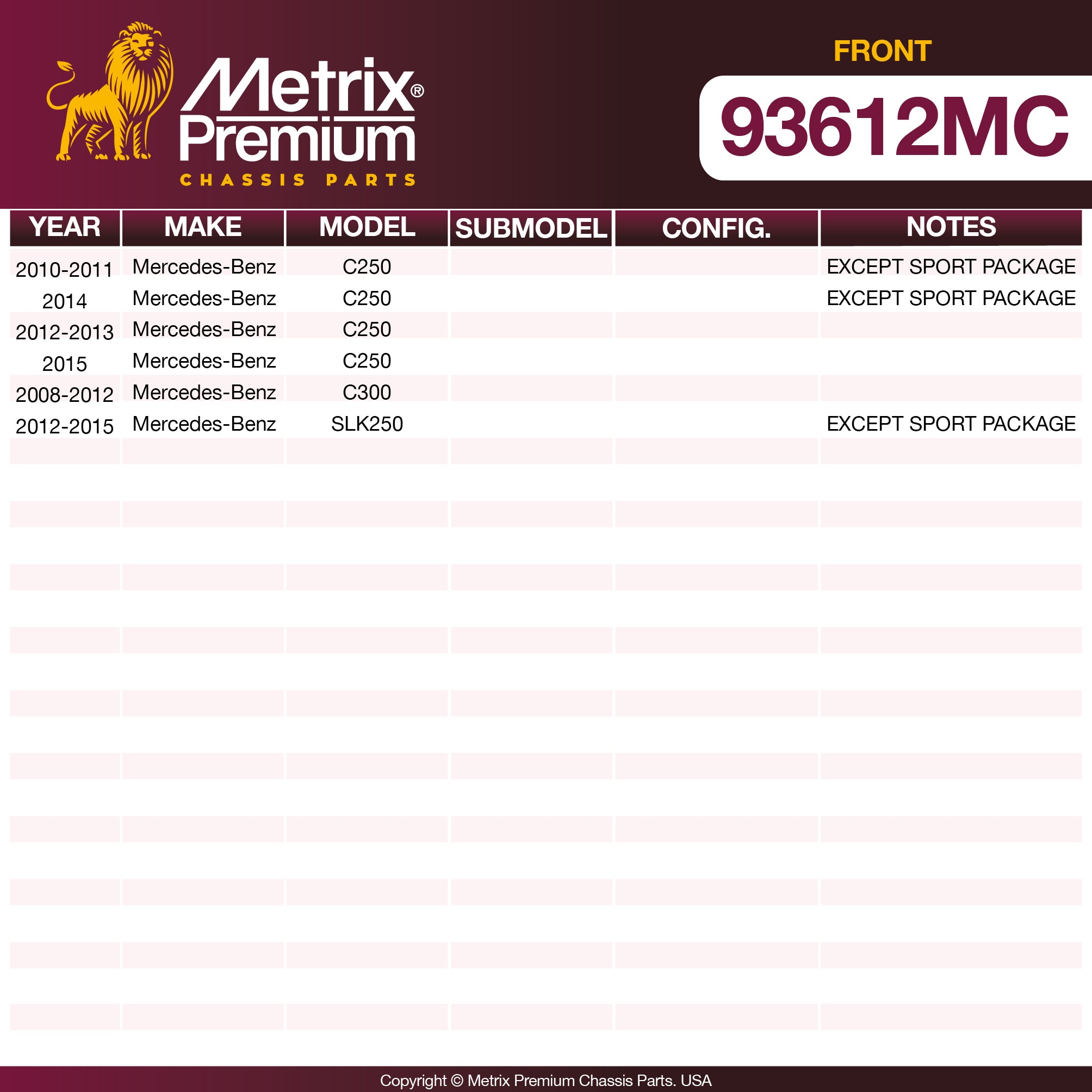 Metrix Premium Chassis Parts  suspension steering brake parts