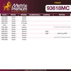 Metrix Premium Front Disc Brake Pad Set 93618MC OEM fit spare parts