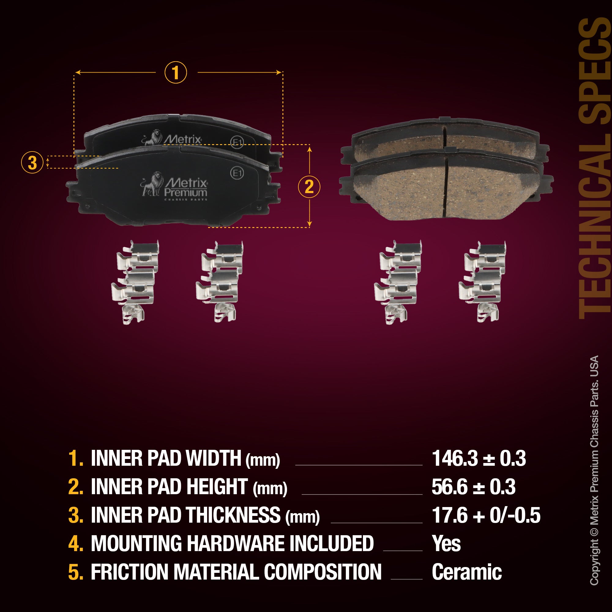 Metrix Premium Front & Rear Brake Pad Kit 95781MT aftermarket car parts