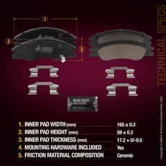 Metrix Premium Front Disc Brake Pad Set 93630MC aftermarket car parts