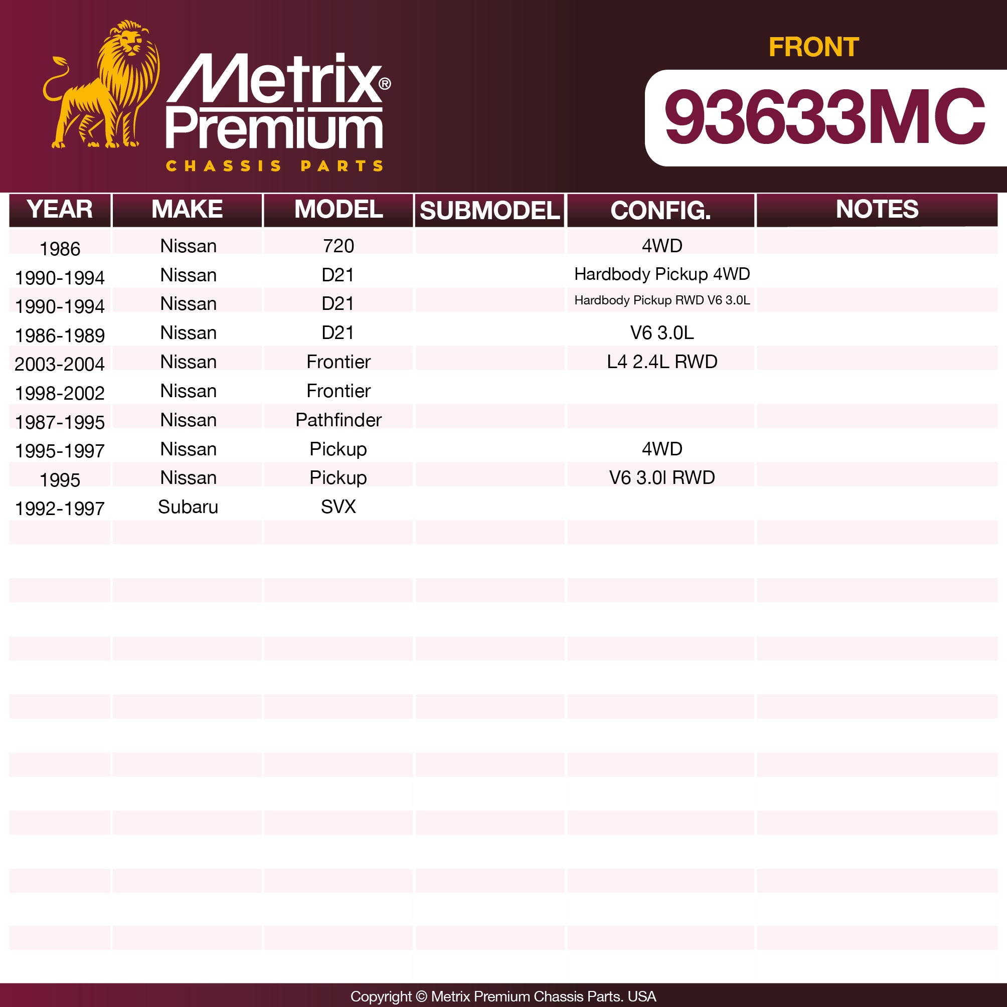 Metrix Premium Chassis Parts  suspension steering brake parts