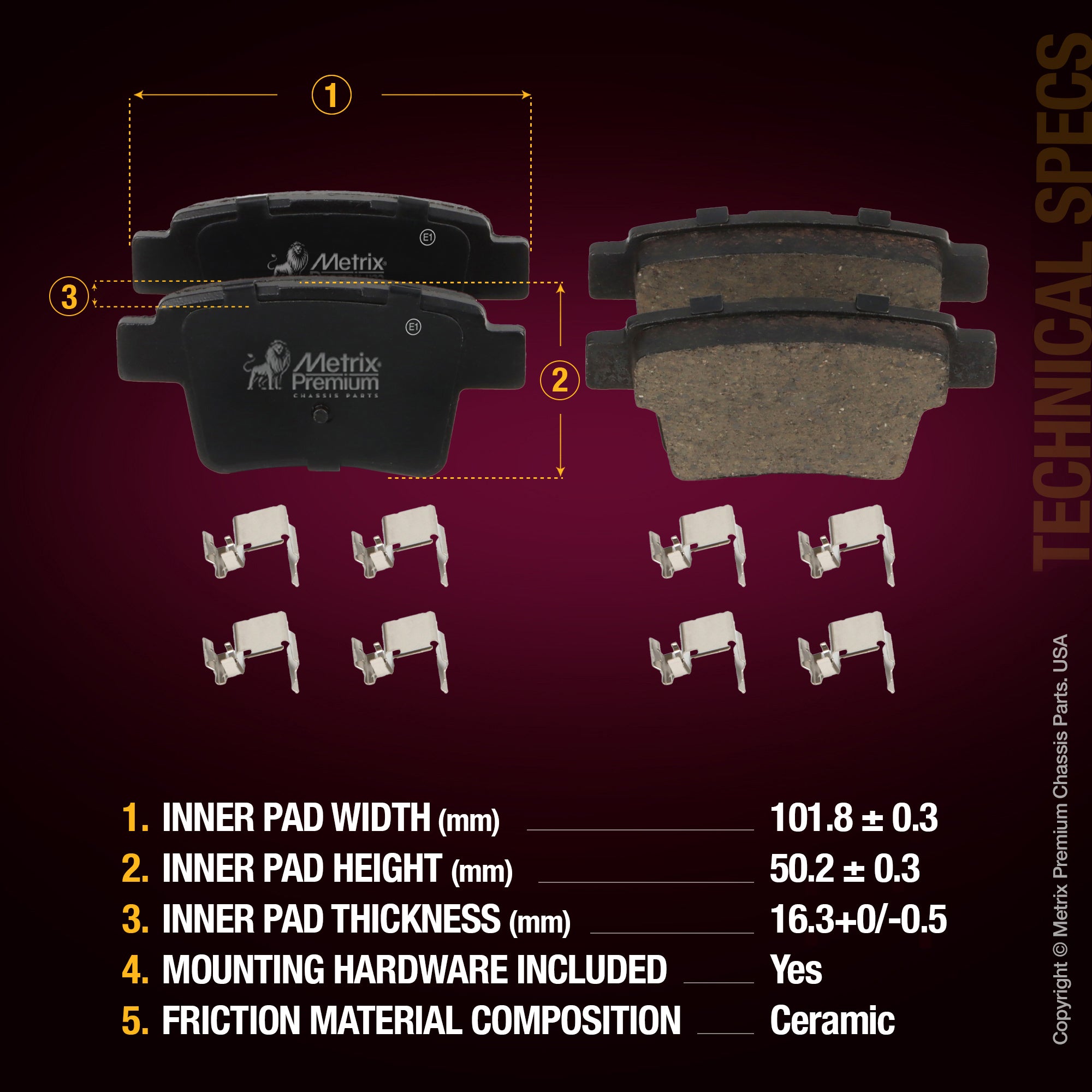 Metrix Premium Front & Rear Brake Pad Kit 95805MT suspension steering brake parts