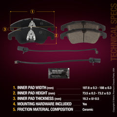 Metrix Premium Front Disc Brake Pad Set 93642MC aftermarket car parts