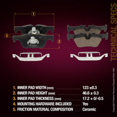 Metrix Premium Rear Disc Brake Pad Set 93645MC suspension steering brake parts