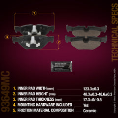 Metrix Premium Rear Disc Brake Pad Set 93649MC aftermarket car parts