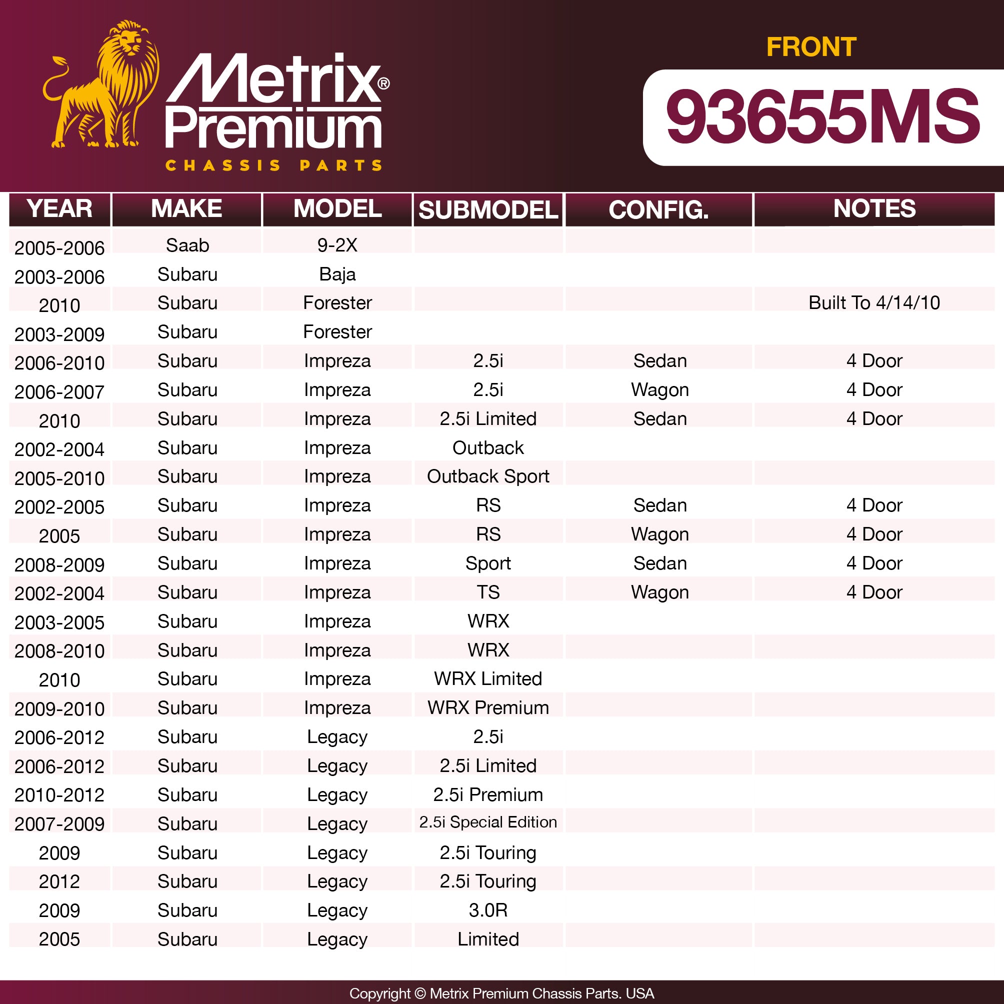 Metrix Premium Chassis Parts  suspension steering brake parts