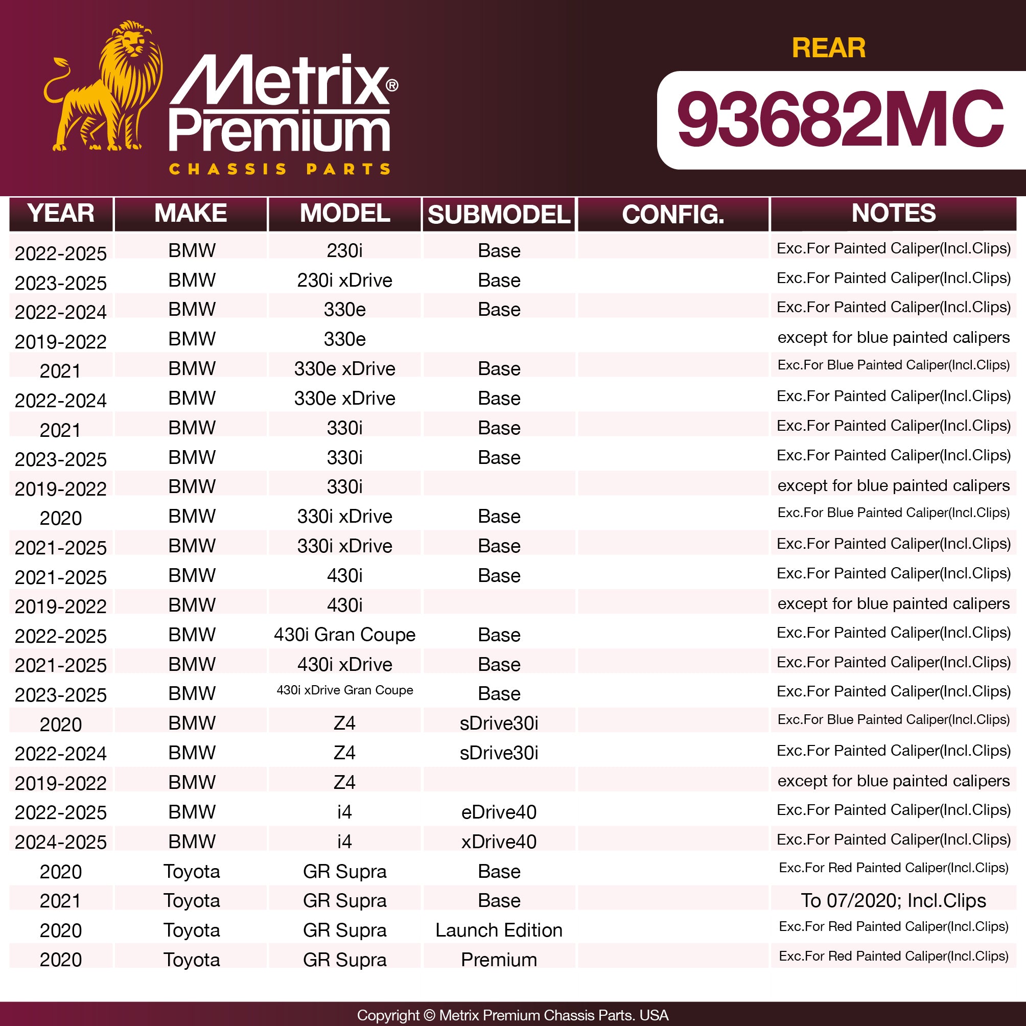 Metrix Premium Chassis Parts  suspension steering brake parts