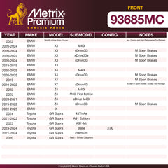 Metrix Premium Front Disc Brake Pad Set 93685MC aftermarket car parts