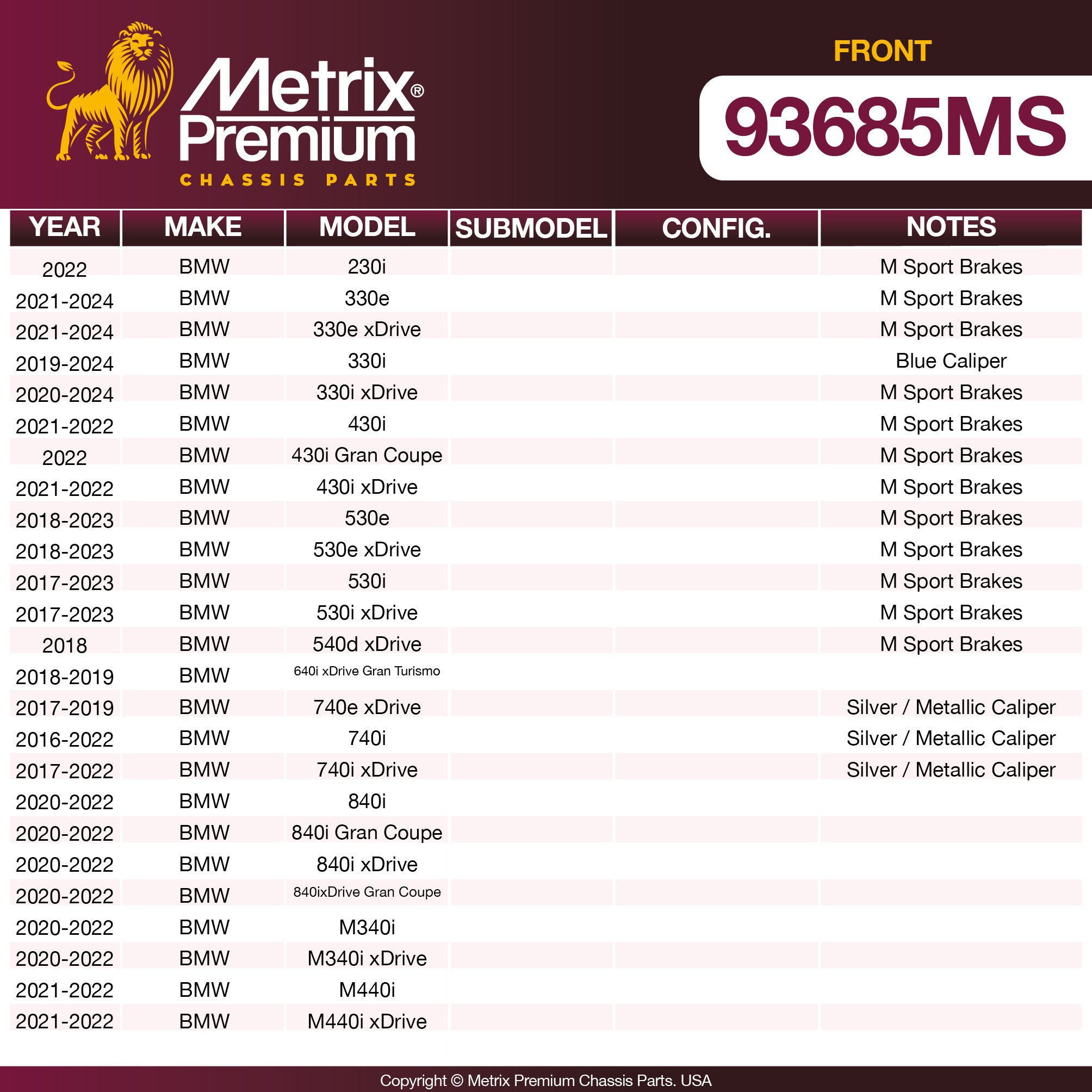 Metrix Premium Chassis Parts  suspension steering brake parts
