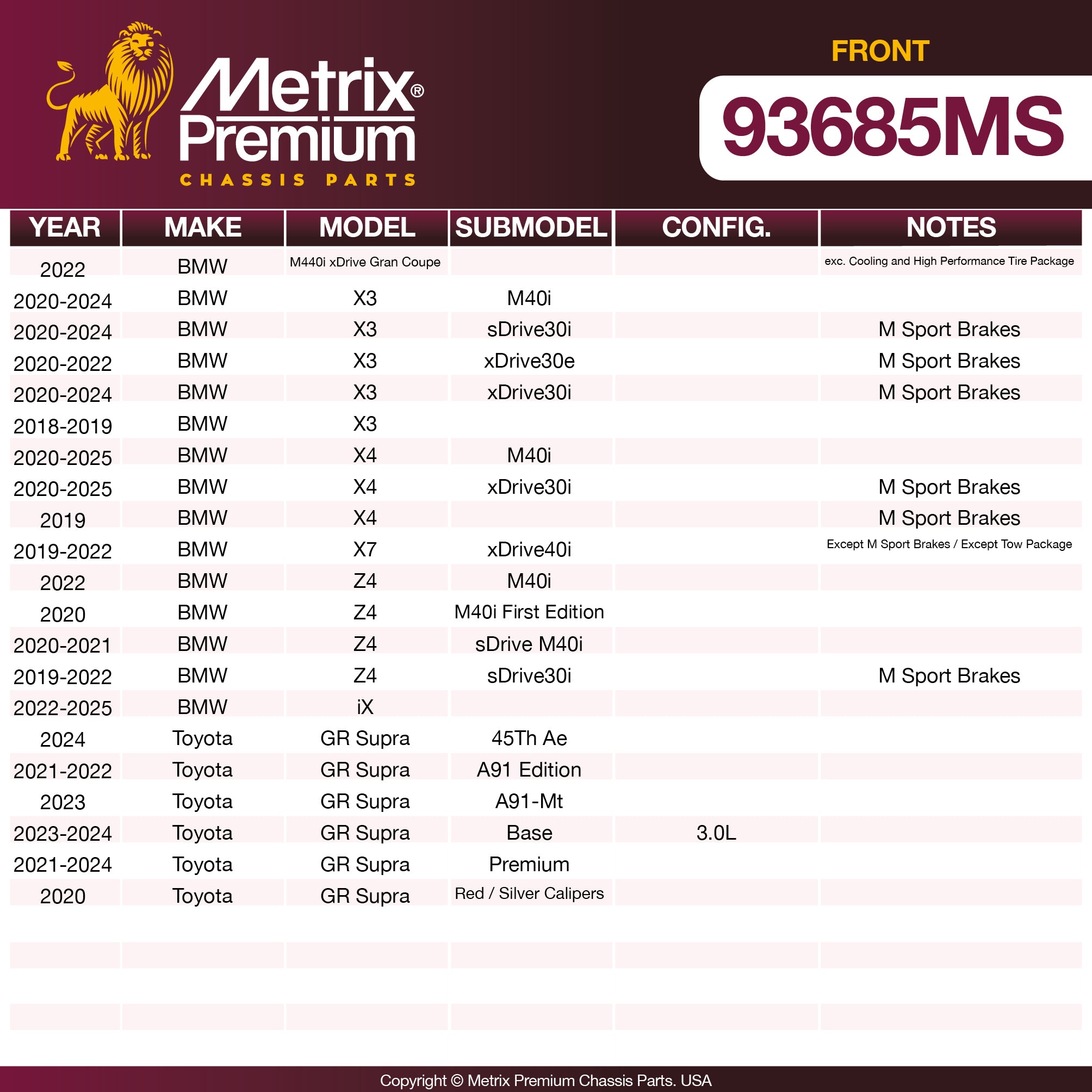 Metrix Premium Chassis Parts https://www.metrixpremium.com/FTP/BrakePAD/BRAKEPADLISTING/03-APRIL2026/93685MS/93685MS01.jpg high quality car parts
