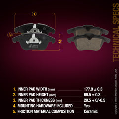 Metrix Premium Front Disc Brake Pad Set 93696MC aftermarket car parts