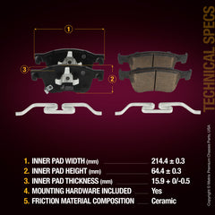 Metrix Premium Front & Rear Brake Pad Kit 95802MT aftermarket car parts