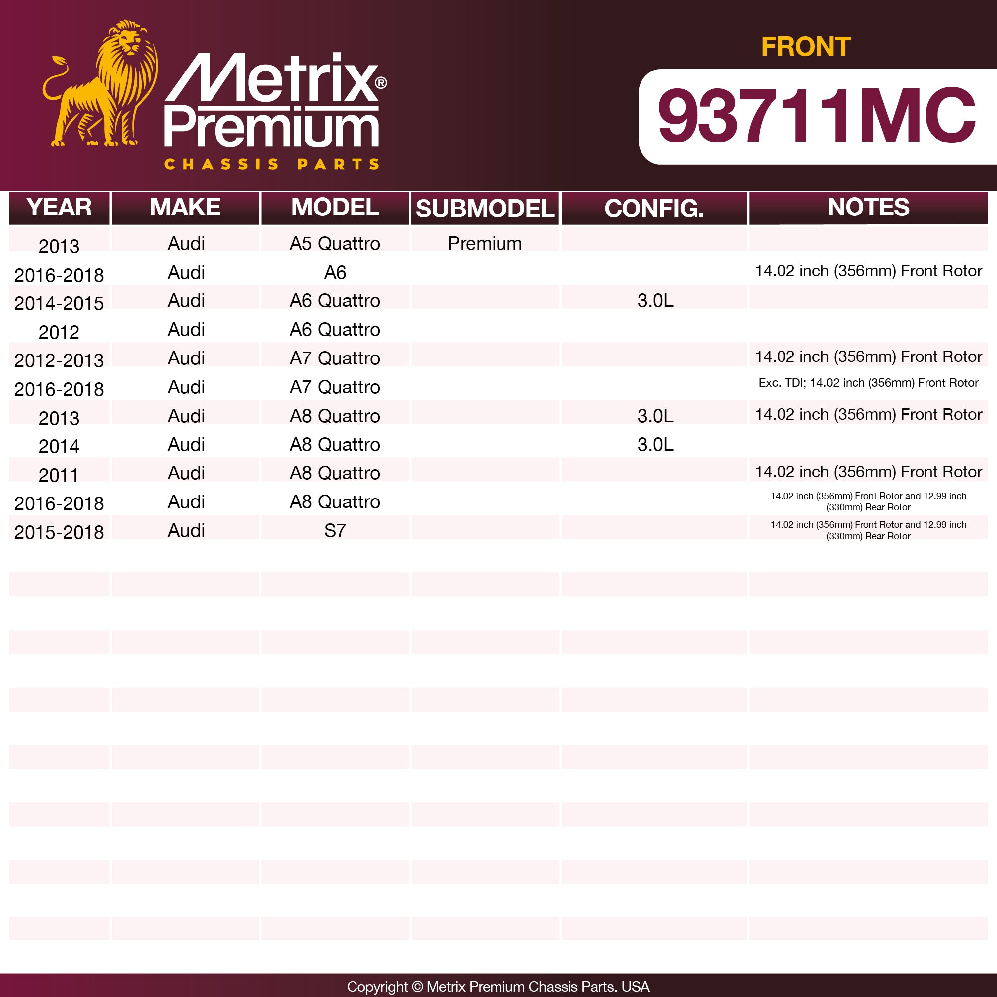Metrix Premium Chassis Parts  suspension steering brake parts