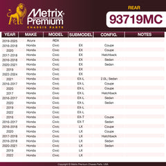 Metrix Premium Rear Disc Brake Pad Set 93719MC OEM fit spare parts
