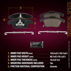 Metrix Premium Front Disc Brake Pad Set 93720MC aftermarket car parts