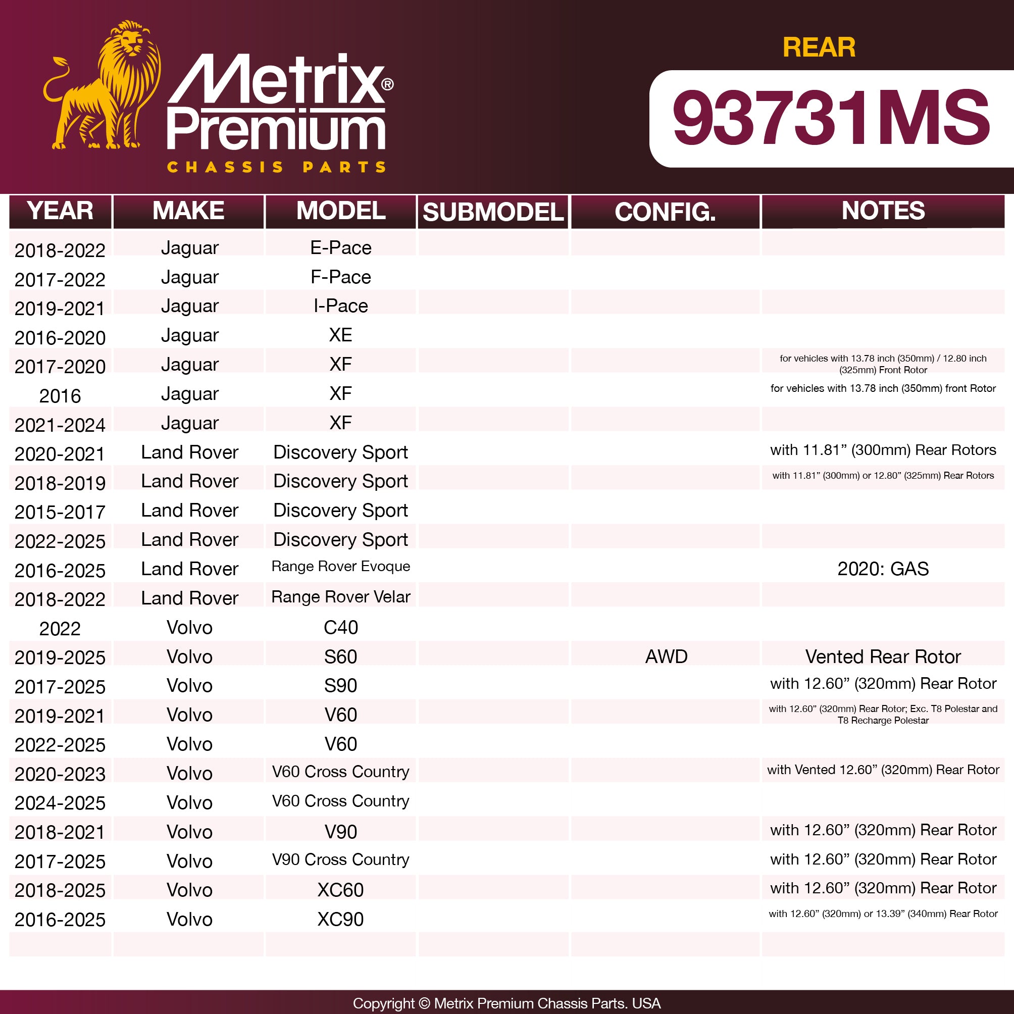 Metrix Premium Chassis Parts  suspension steering brake parts