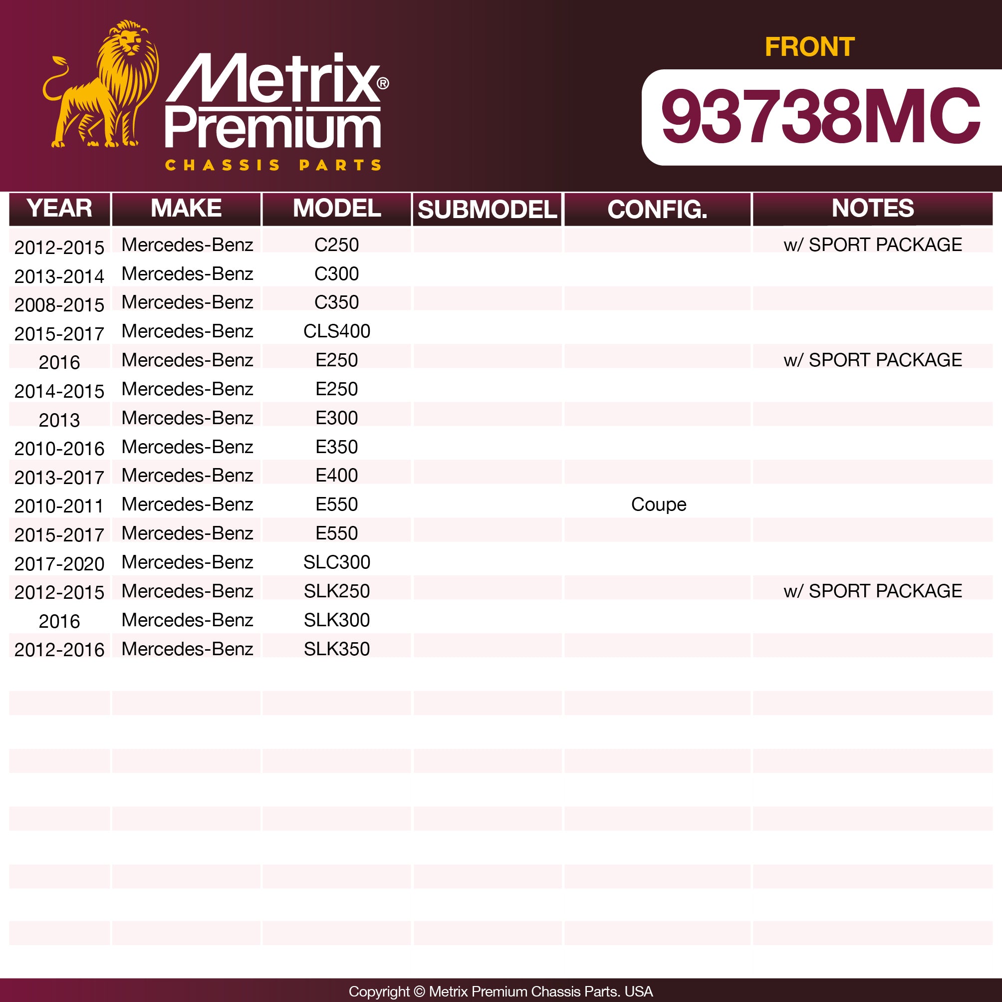 Metrix Premium Chassis Parts  suspension steering brake parts