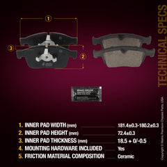 Metrix Premium Front Disc Brake Pad Set 93755MC aftermarket car parts