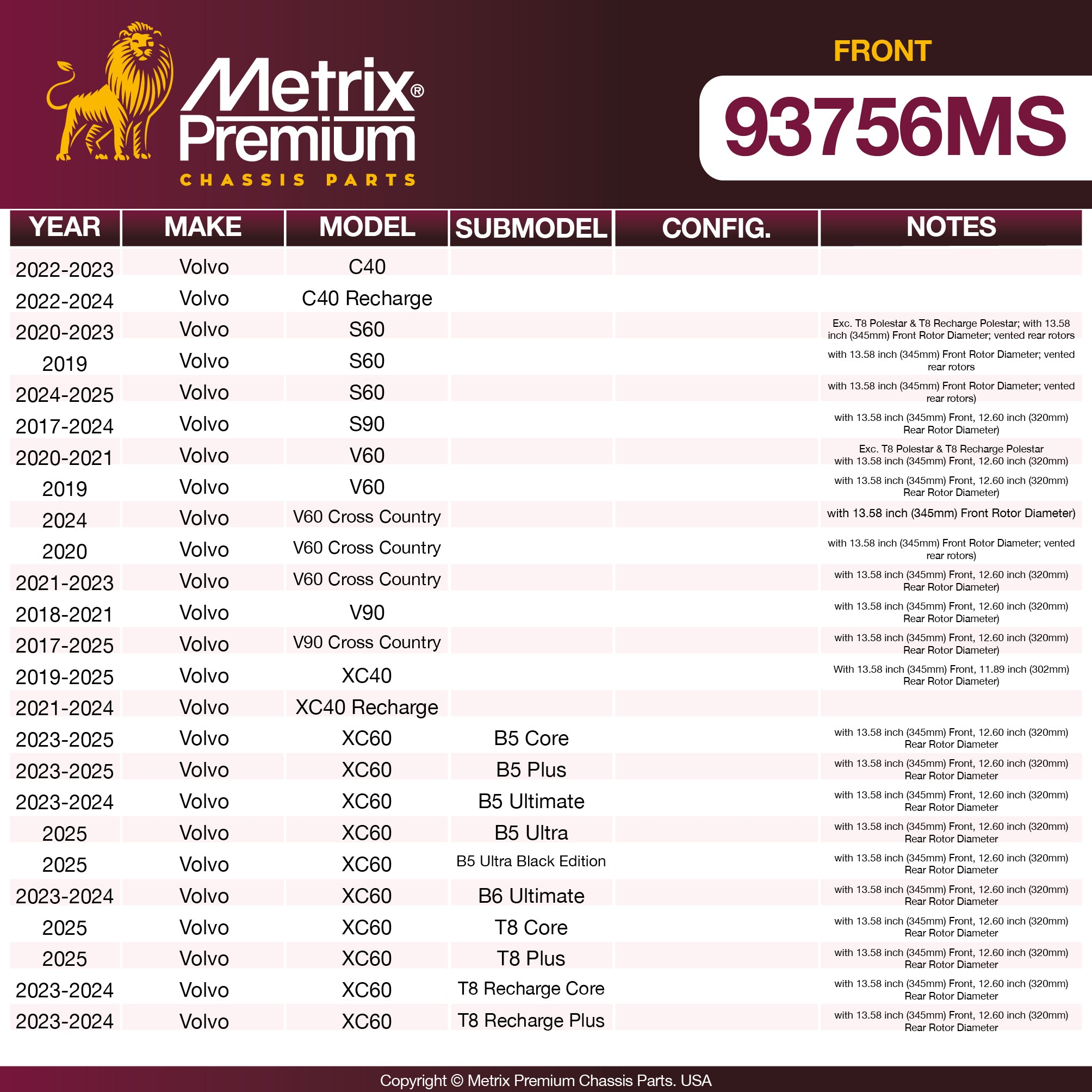 Metrix Premium Chassis Parts  suspension steering brake parts