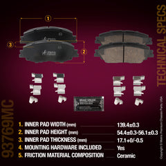 Metrix Premium Chassis Parts Front Disc Brake Pad Set 93769MC OEM fit auto parts