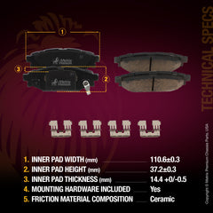 WHAT'S IN THE KIT: 2x Rear Brake Rotor 08.C252.11, 1x Rear Ceramic Brake Pad Set D1114